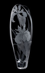 DARTINGTON CRYSTAL KEW GARDENS FLORA IRIS VASE